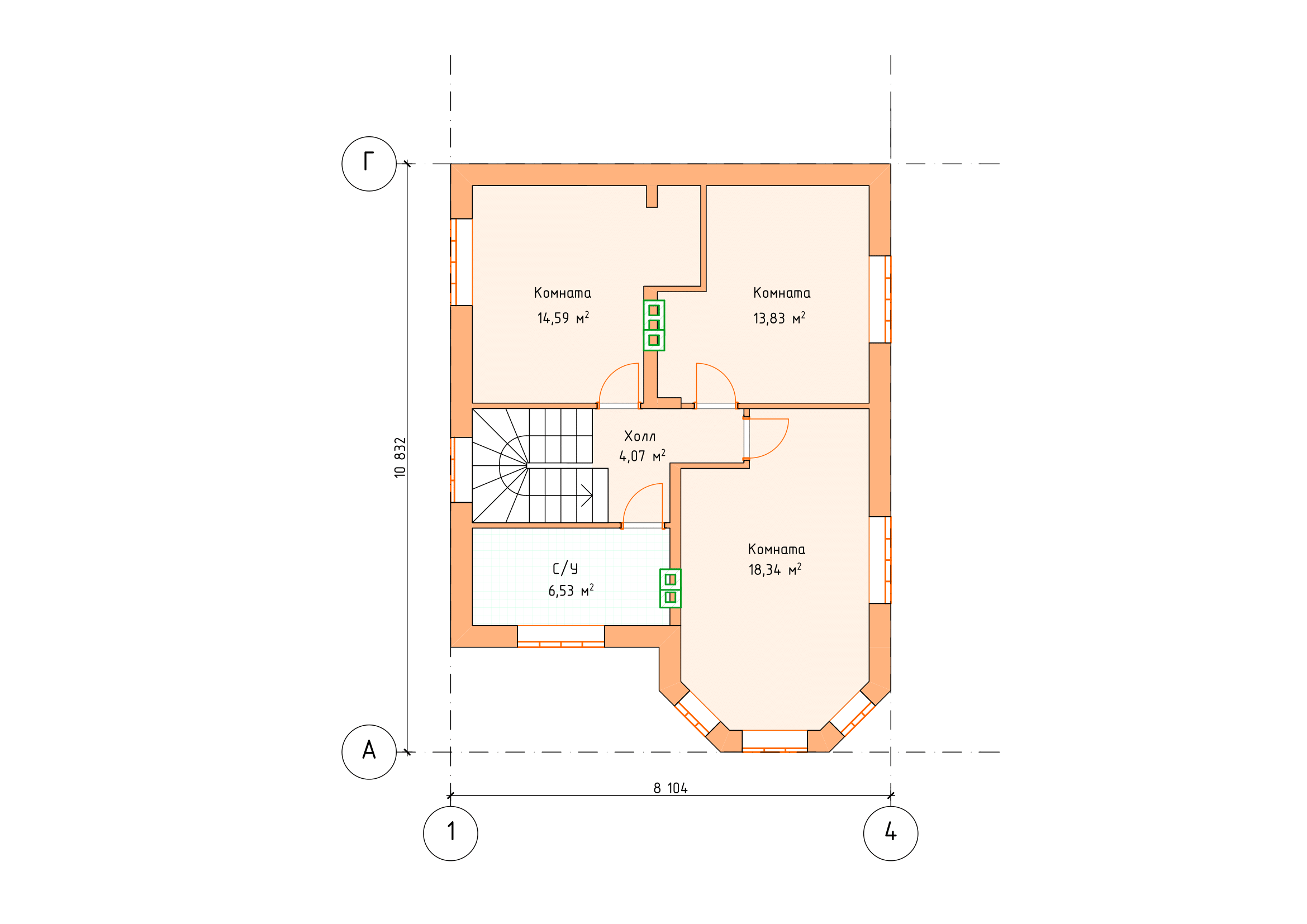 Проект 2-х этажного дома